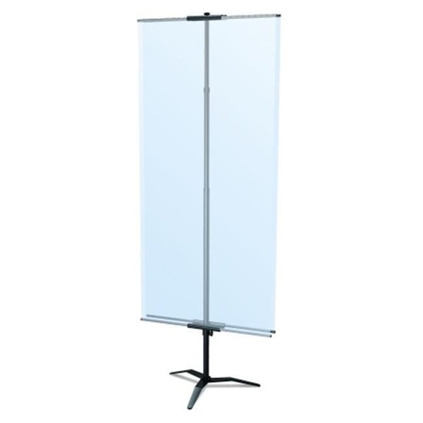 Testrite Visual Products Testrite Visual Products BN3-TB-S Classic Banner Stands 36 in. Classic Banner Stand with Travel Base- Silver BN3-TB-S